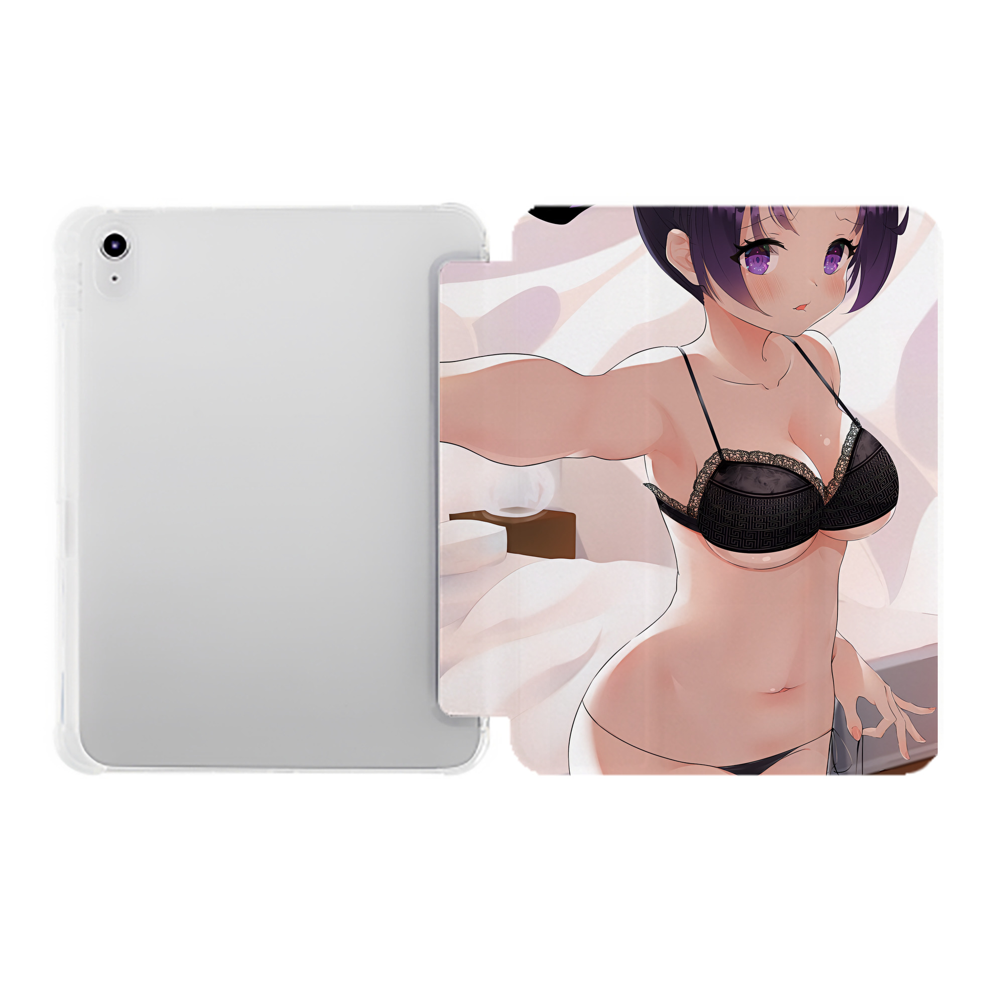 （画像用） 鬼滅の刃（きめつのやいば）蟲柱-胡蝶 しのぶ／こちょう しのぶ Kochou Shinobu IPad ケース ペン収納付き 三つ折りスタンド PUレザー×シリコン 対応機種9.5/10.5/10.9インチ